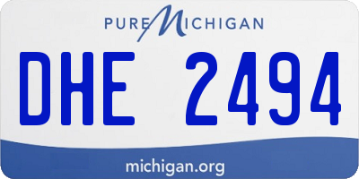 MI license plate DHE2494