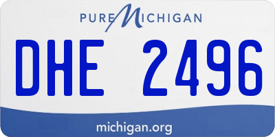 MI license plate DHE2496