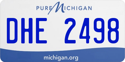 MI license plate DHE2498
