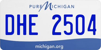 MI license plate DHE2504