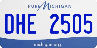 MI license plate DHE2505
