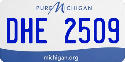 MI license plate DHE2509