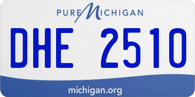 MI license plate DHE2510