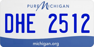 MI license plate DHE2512