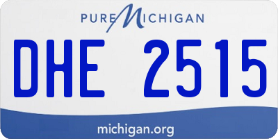 MI license plate DHE2515
