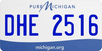 MI license plate DHE2516