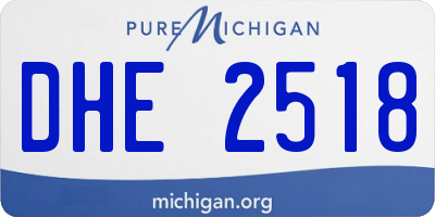 MI license plate DHE2518