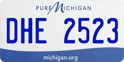 MI license plate DHE2523