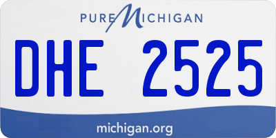 MI license plate DHE2525