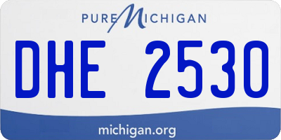 MI license plate DHE2530