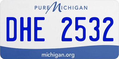 MI license plate DHE2532