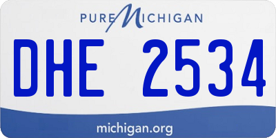 MI license plate DHE2534