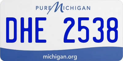 MI license plate DHE2538
