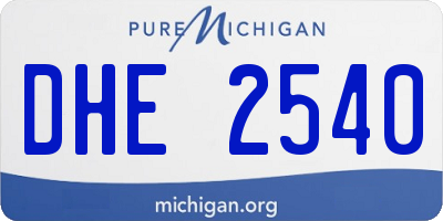 MI license plate DHE2540