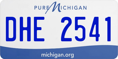 MI license plate DHE2541