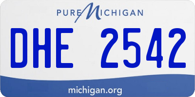 MI license plate DHE2542