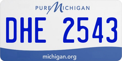 MI license plate DHE2543