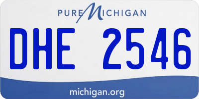 MI license plate DHE2546