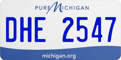 MI license plate DHE2547