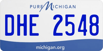 MI license plate DHE2548