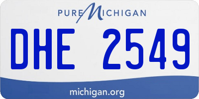 MI license plate DHE2549