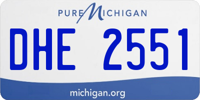 MI license plate DHE2551