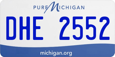MI license plate DHE2552