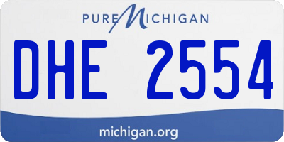 MI license plate DHE2554