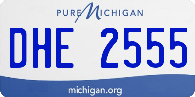 MI license plate DHE2555