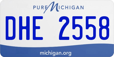 MI license plate DHE2558
