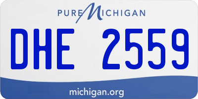 MI license plate DHE2559
