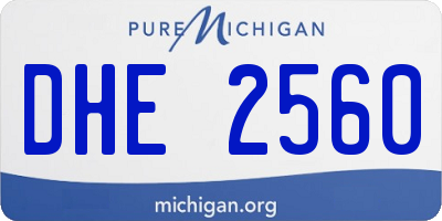 MI license plate DHE2560