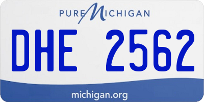 MI license plate DHE2562