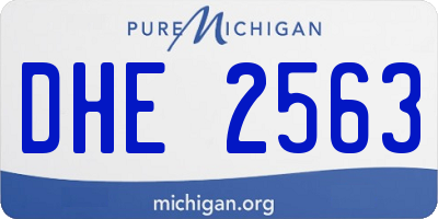 MI license plate DHE2563