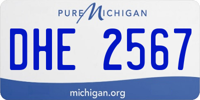 MI license plate DHE2567