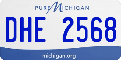 MI license plate DHE2568