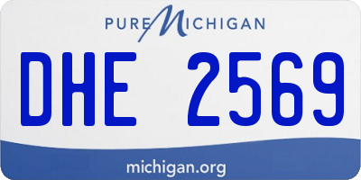 MI license plate DHE2569