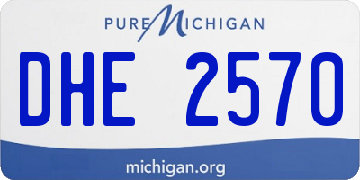 MI license plate DHE2570