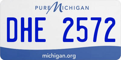 MI license plate DHE2572
