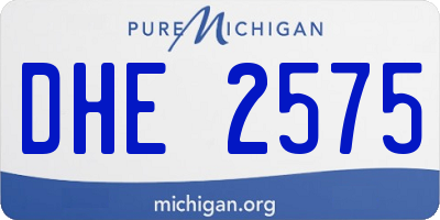 MI license plate DHE2575