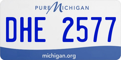 MI license plate DHE2577