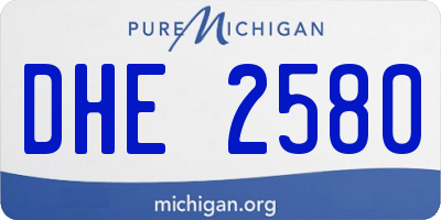 MI license plate DHE2580