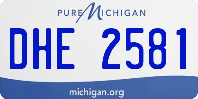 MI license plate DHE2581