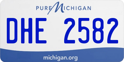 MI license plate DHE2582
