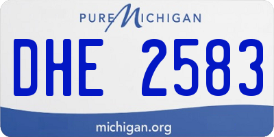 MI license plate DHE2583