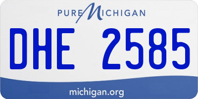 MI license plate DHE2585