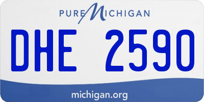 MI license plate DHE2590