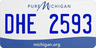 MI license plate DHE2593