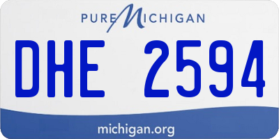 MI license plate DHE2594