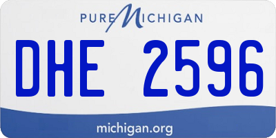 MI license plate DHE2596